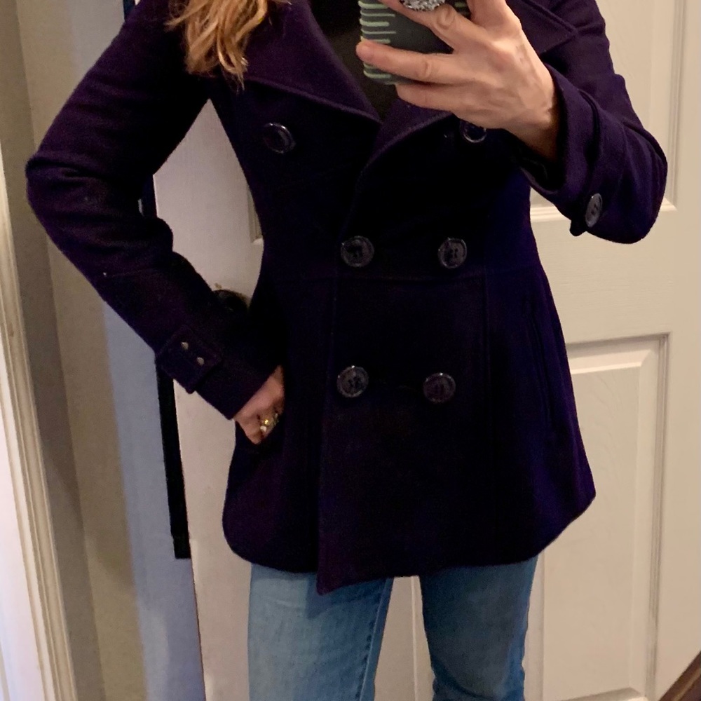 Miss Sixty purple wool coat.